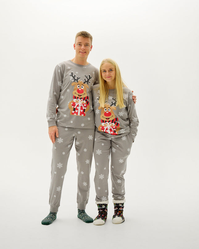 Adorable Gray Rudolph Pajamas for Women