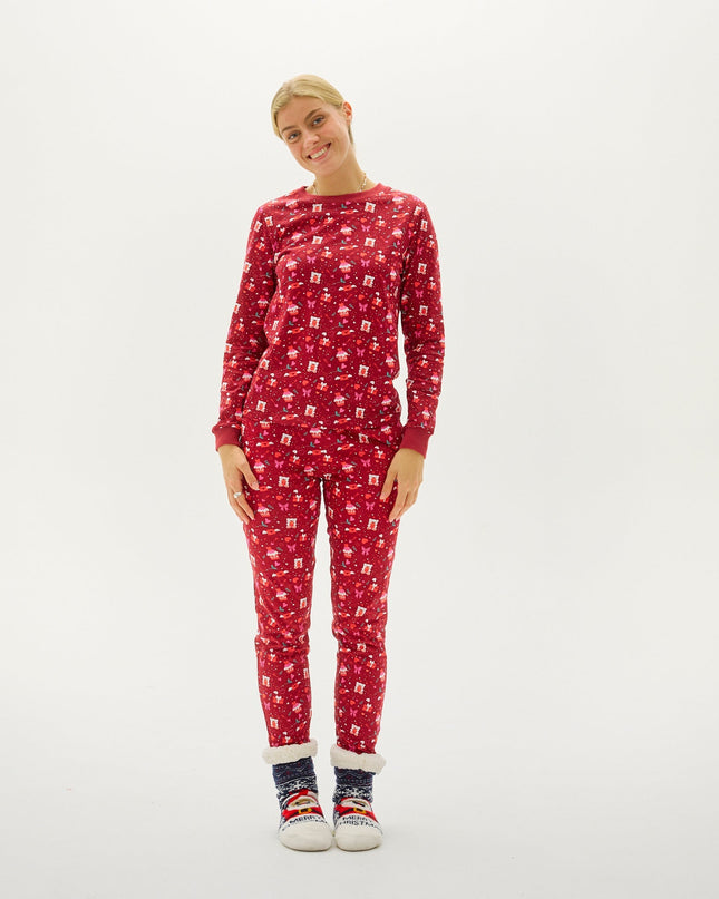 Valentine's Christmas Pajamas in Red for Kids