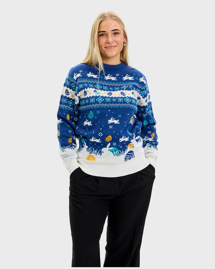Cute Easter Sweater Blue - Women's Edition