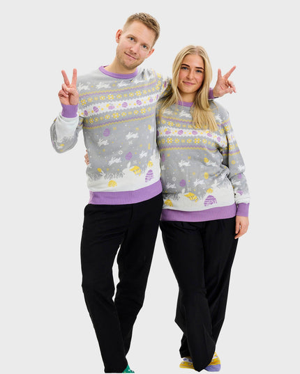 Cute Gray Easter Sweater for Men