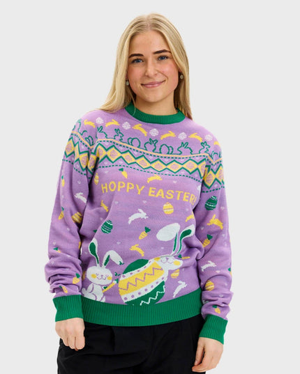 Eggercise Easter Sweater Purple - Women's Edition