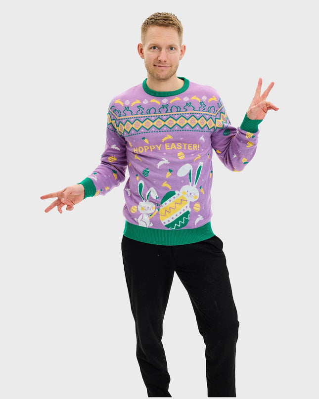 Eggercise Easter Sweater Purple for Men