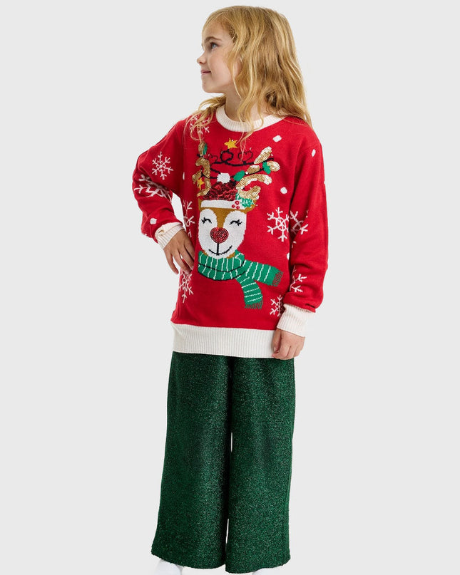 Sweet Reindeer Christmas Sweater - Kids' Edition