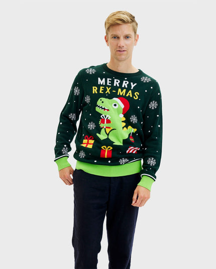 Cute Dino Christmas Sweater - Men