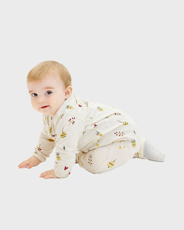 Beige Christmas Pajamas for Babies