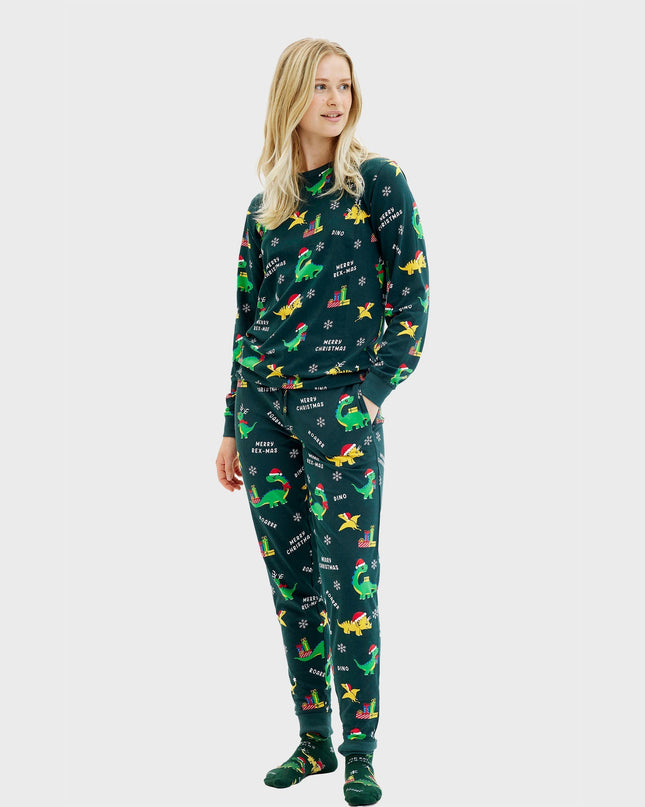 Dino Christmas Pajamas for Women - Family Collection