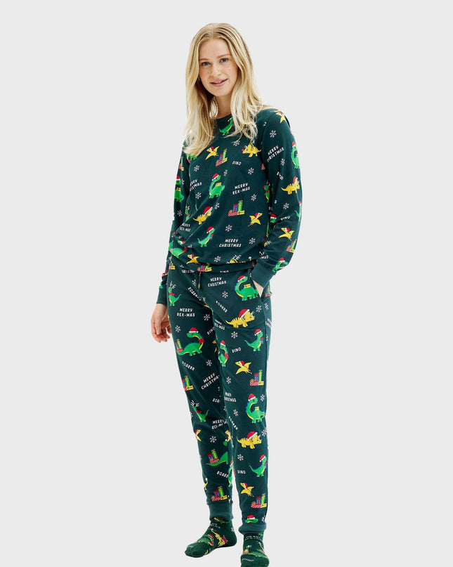 Dino Christmas Pajamas for Women - Family Collection