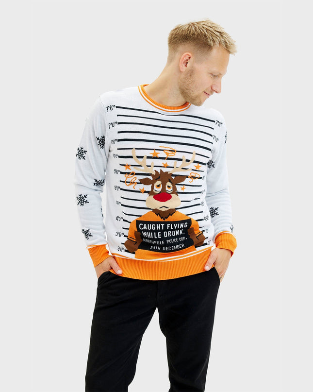 Criminal Rudolph Christmas Sweater for Men - Family Style