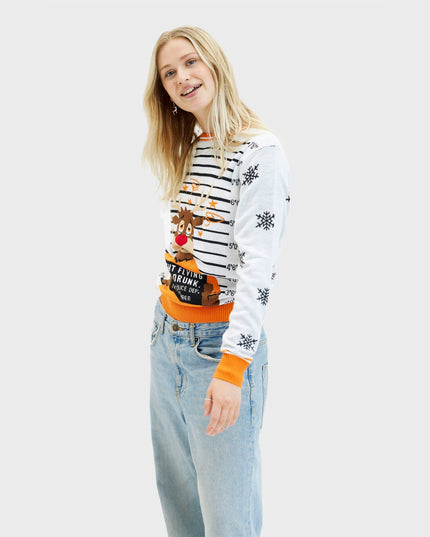 Suéter navideño Criminal Rudolph para mujeres - Estilo familiar