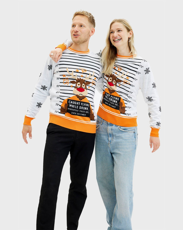 Criminal Rudolph Christmas Sweater for Men - Family Style