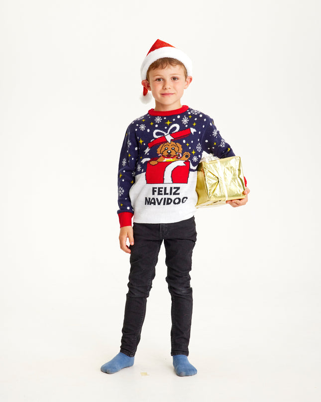 Feliz Navidog Christmas Sweater for Kids