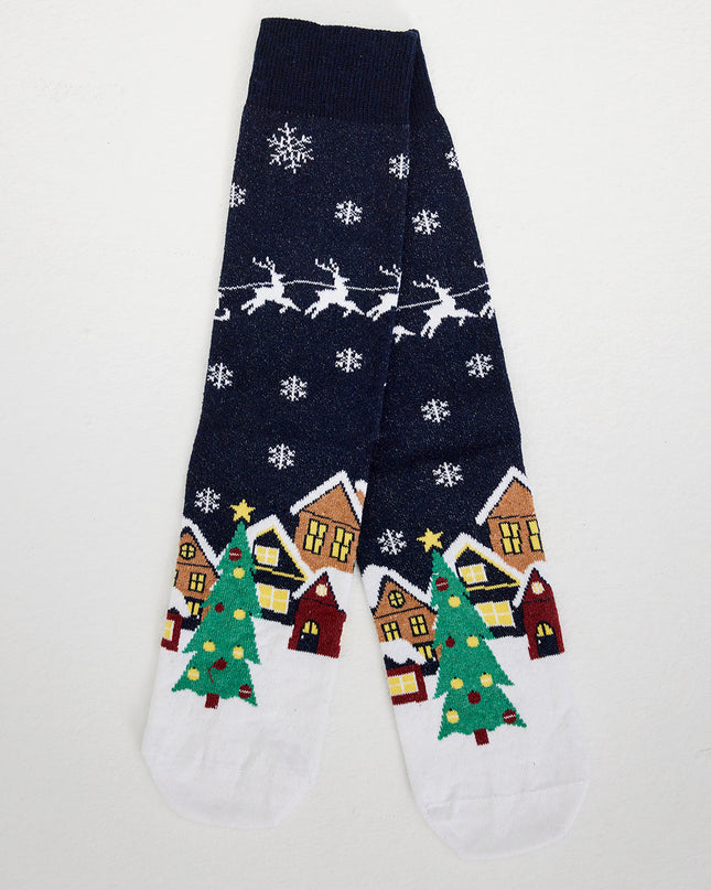 Kids' Santa Claus Is Coming To Town Navy Socks