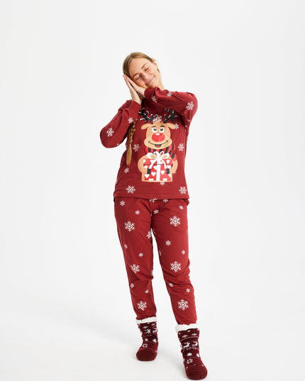 Rudolf's Cute Red Christmas Pajamas for Women