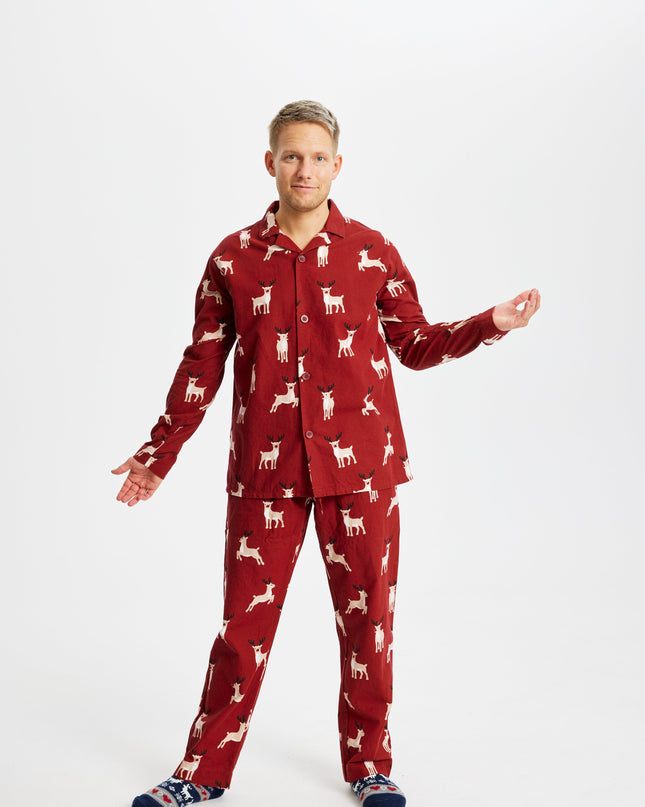 Reindeer Flannel Christmas Pajamas for Men