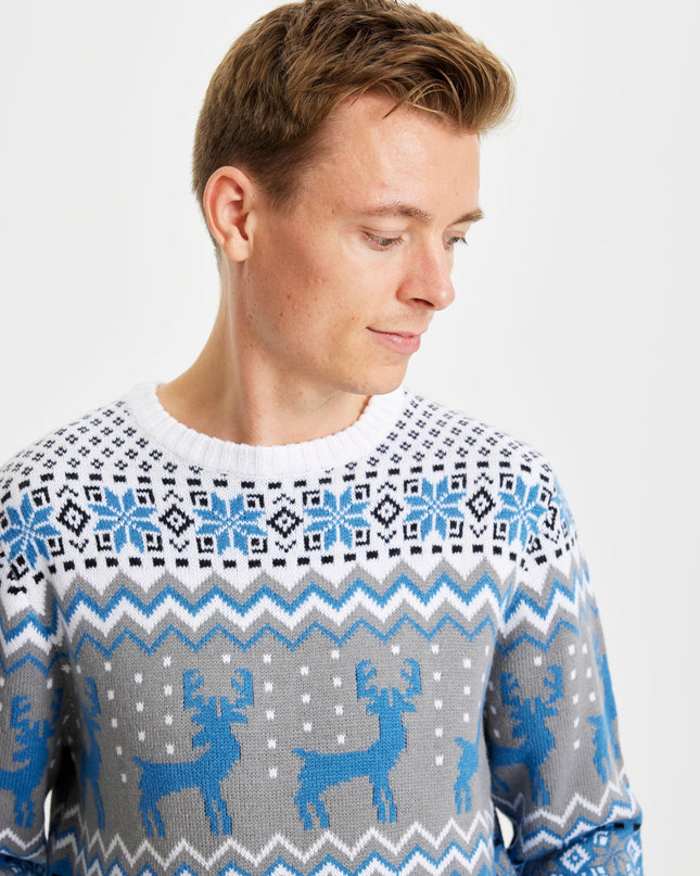 Classic Blue Christmas Sweater for Men