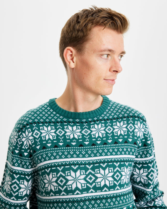 Traditional Green Christmas Sweater for Men