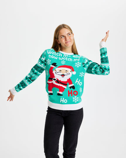 Suéter de Navidad "Watch Me Whip" para Mujeres - Opción Popular