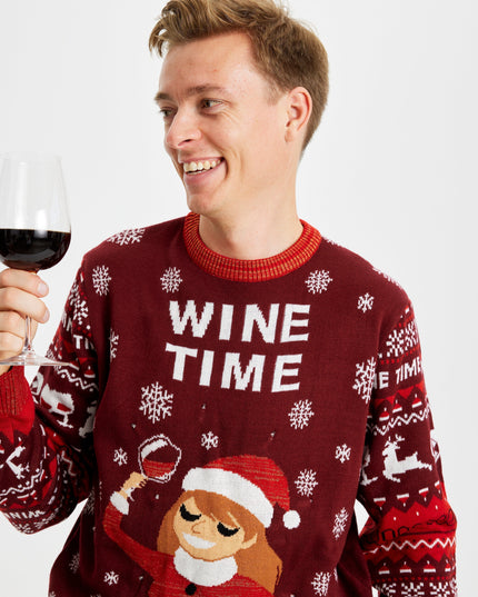 Suéter Navideño Wine Time para Hombres