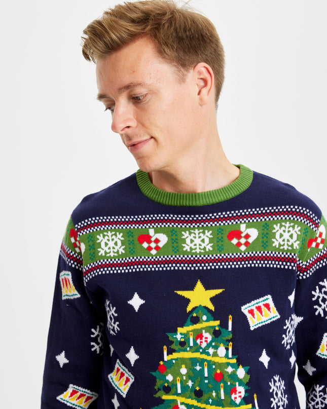 Blue Christmas Tree Sweater - Men