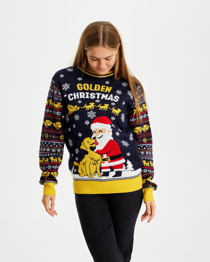 Golden Christmas Sweater for Women