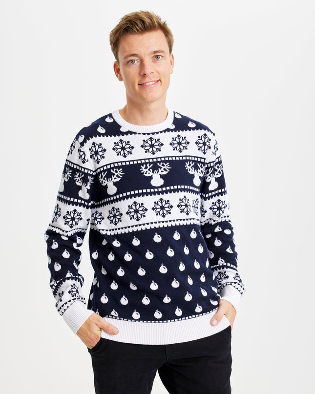 Classic Blue Christmas Sweater for Men