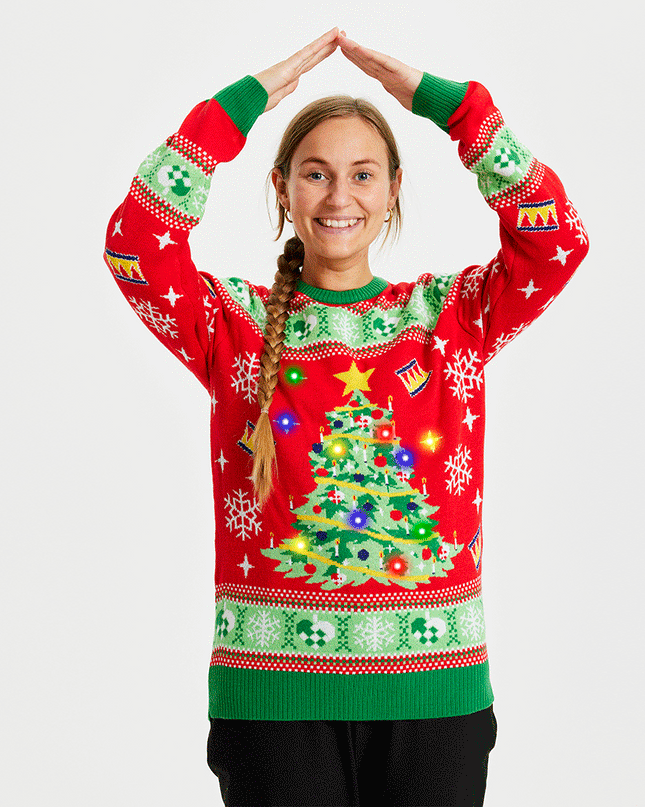 Decorated Christmas Tree Light-Up Sweater