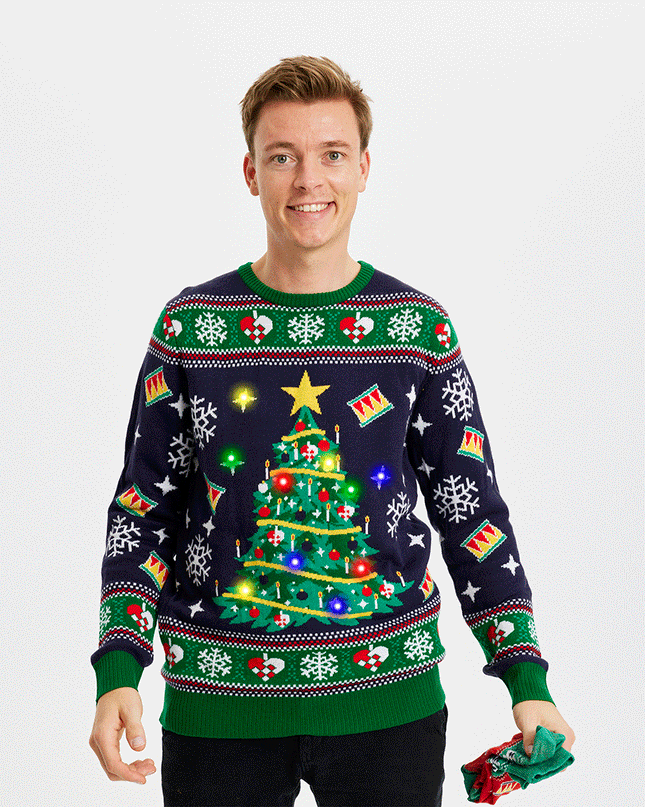 Sparkling Christmas Tree Sweater for Men
