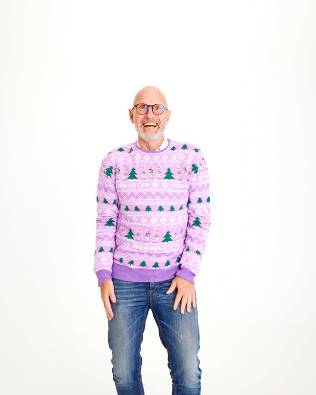 Merry Christmas Purple Sweater for Men