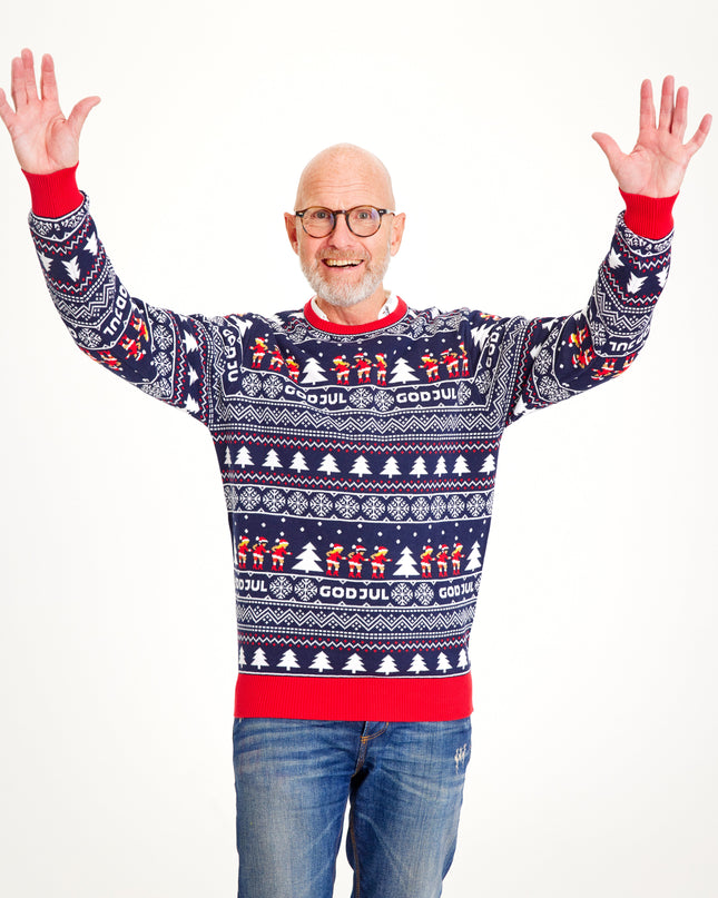 Navy Blue "Merry Christmas" Sweater for Men