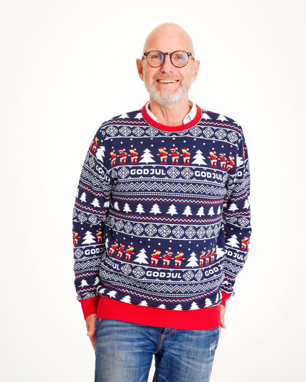 Navy Blue "Merry Christmas" Sweater for Men
