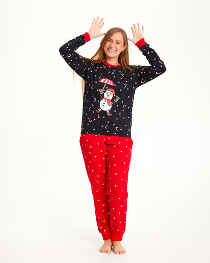 Flying Snowman Christmas Pajamas for Women