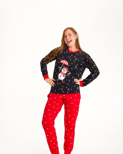Flying Snowman Christmas Pajamas for Women