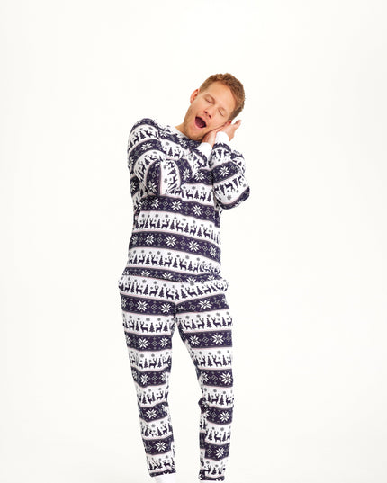 Navy Reindeer Christmas Pajamas for Men