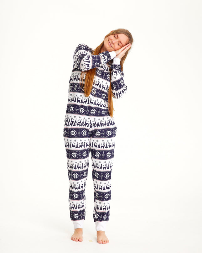 Navy Reindeer Christmas Pajamas for Women
