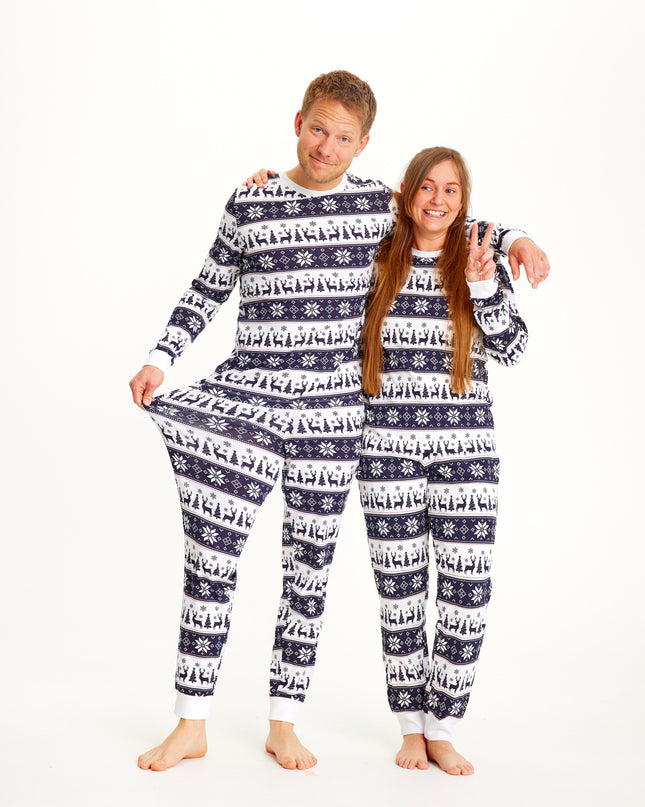 Navy Reindeer Christmas Pajamas for Men