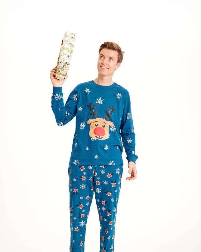 Rudolf Blue Pajamas for Men