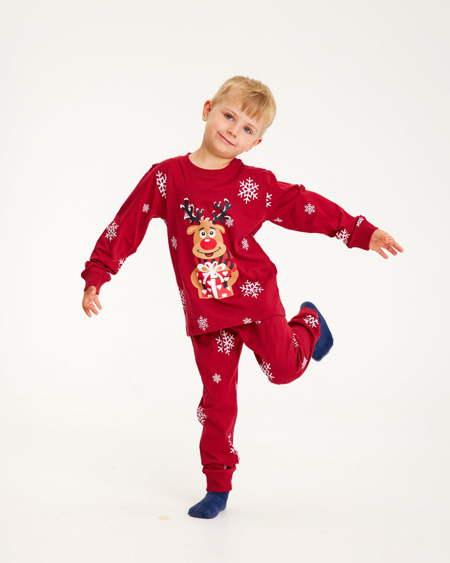 Rudolf's Cute Red Christmas Pajamas for Kids