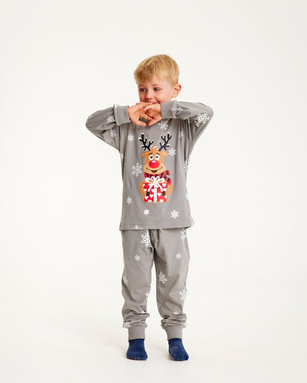 Adorable Gray Rudolph Pajamas for Kids - Family Favorite