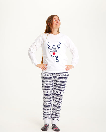 Cute Blue Women's Christmas Pajamas for Holiday Comfort