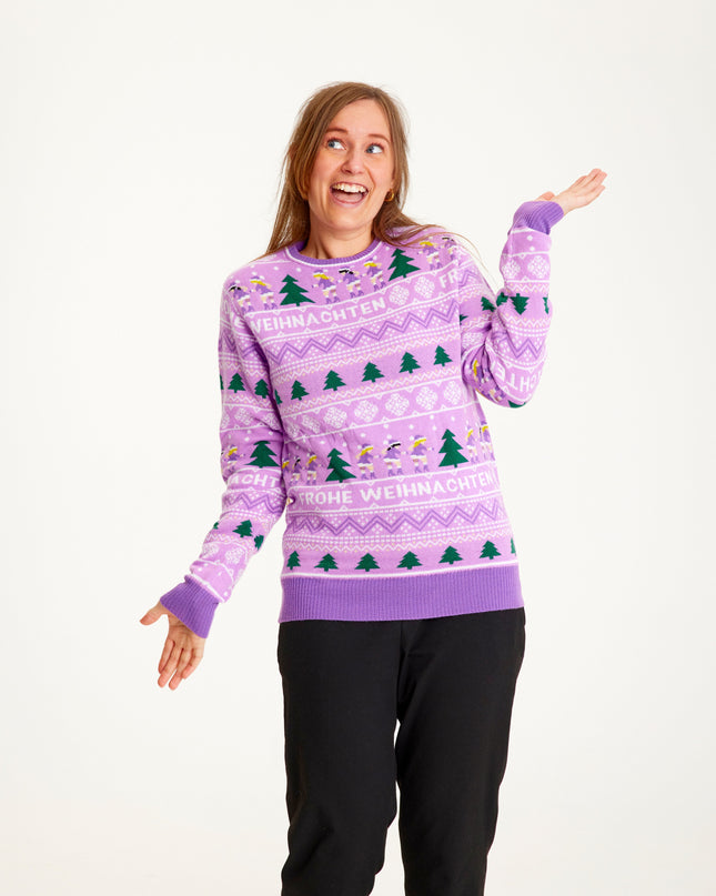Merry Christmas Purple Sweater for Women