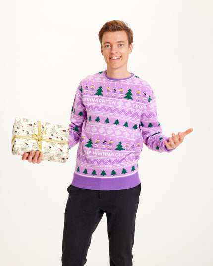 Merry Christmas Purple Sweater for Men