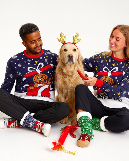 Women's Ugly Christmas Sweater - Feliz Navidog