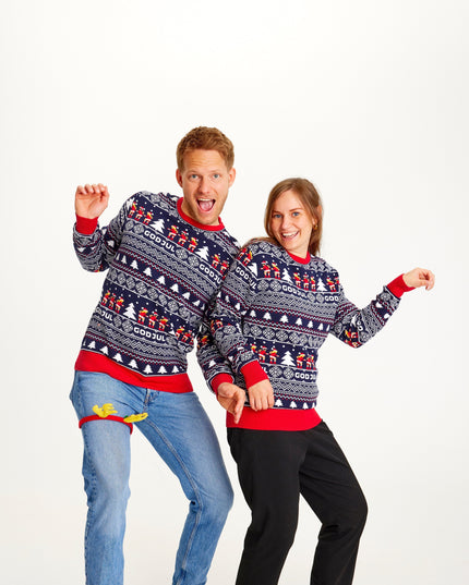 Suéter Azul Marino "Merry Christmas" para Mujeres - Estilo Clásico