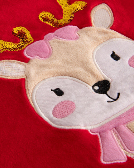 Kids' Red Reindeer Christmas Sweater