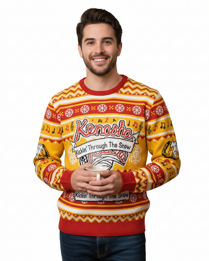 Kenosha Kickers Band Logo Ugly Christmas Sweater