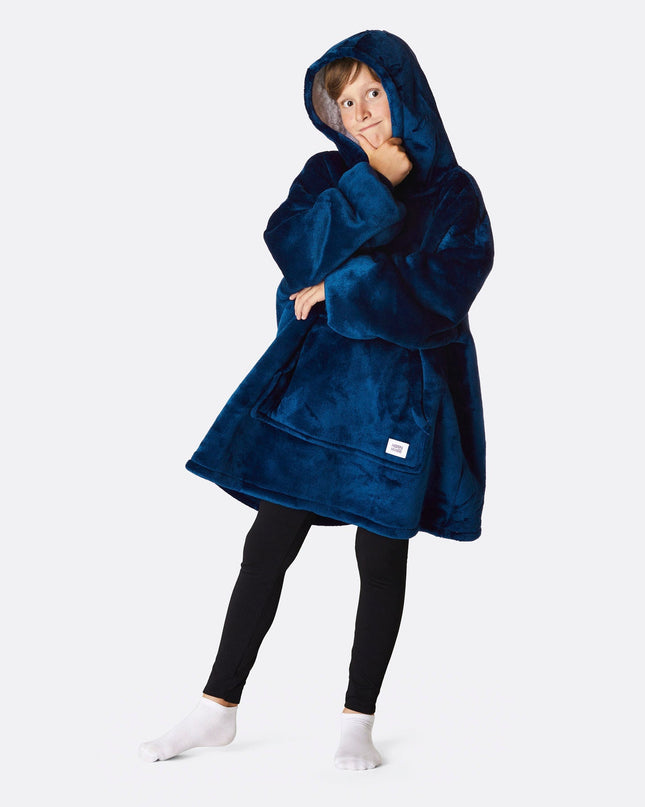 Børns Marineblå Happy Hoodie