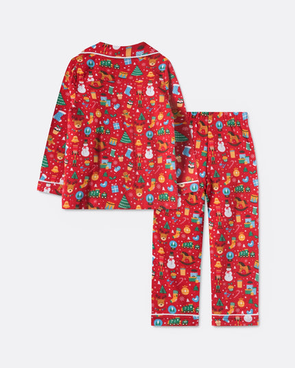 Kids' Red Christmas Dream Collared Christmas Pyjamas