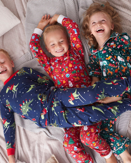 Kids' Red Christmas Dream Collared Christmas Pyjamas