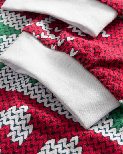 Kids' Red Knit Print Overall Christmas Pyjamas