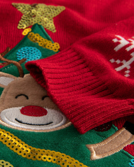 Kids' Reindeer Tree Christmas Sweater